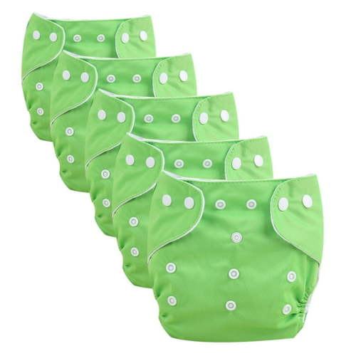 kjfeif Washable Baby Diaper Premium Cloth Diaper Reusable, Adjustable Size, Waterproof, Pocket Cloth Diaper Nappie (Pack of 5)