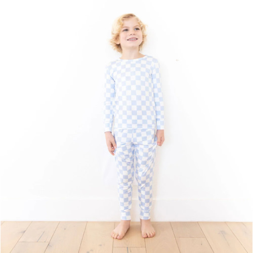 LIGHT BLUE + WHITE CHECKER | LONG SLEEVE – COZYS
