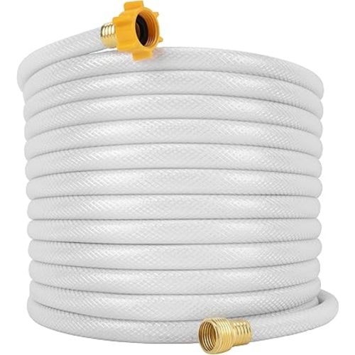 Camco TastePURE 50-Ft Water Hose - RV Drinking Water Hose Contains No Lead, No BPA & No Phthalate - Features Reinforced Design & Crafted of PVC - 1/2” Inside Diameter, Made in the USA (22753)