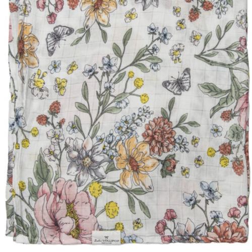 Bamboo Cotton Muslin Swaddle Blanket, Secret Garden - Loulou Lollipop Swaddles & Sleep Bags | Maisonette