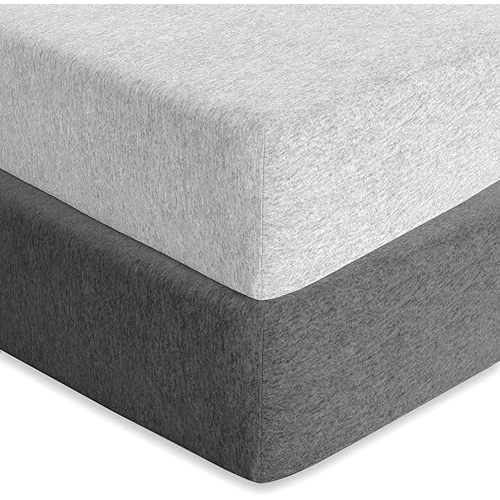 Baby Fitted Crib Mattress Sheets 2 Pack by Cuddly Cubs | Toddler Bed Sheets | Heather Grey Crib Sheets Set for Boy or Girl | 100% Stretchy Jersey Cotton…