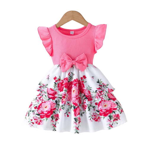 LAPAKIDS Infant Baby Girls Floral Dress 6-9 Months Summer Outfits Set