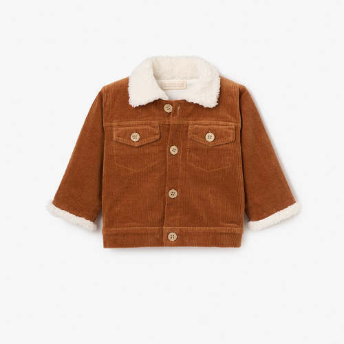 Rust Corduroy Jacket with Sherpa Trim RUST / 6-9M