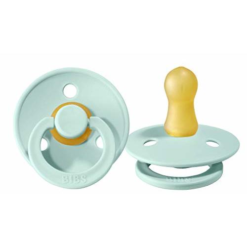 BIBS Baby Pacifier | BPA-Free Natural Rubber | Made in Denmark | Mint 2-Pack (6-18 Months)