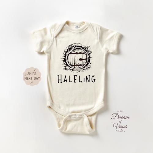 Halfling Baby Onesie®, Funny Baby Bodysuit, Cute Natural Newborn Baby Onesie®, Baby Shower Gift, Retro Boho Onesie®, Announcement Onesie®