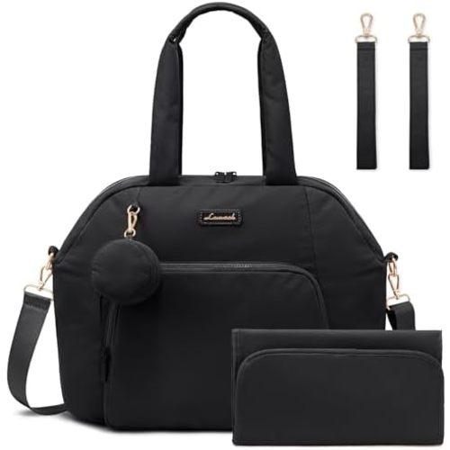 LOVEVOOK Diaper Bag Tote Puffer Baby Diaper Bag, Large Capacity Travel Diaper Tote with Changing Pad, Hospital Gym Bag
