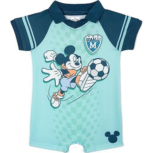 Disney Mickey Mouse & Friends Mesh Soccer Jersey Romper Newborn to Toddler Sizes (0-3 Months - 3T)