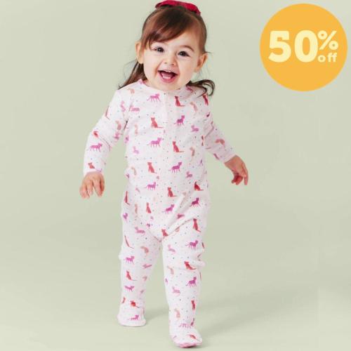 cheetah bonita organic cotton magnetic parent favorite footie – Magnetic Me