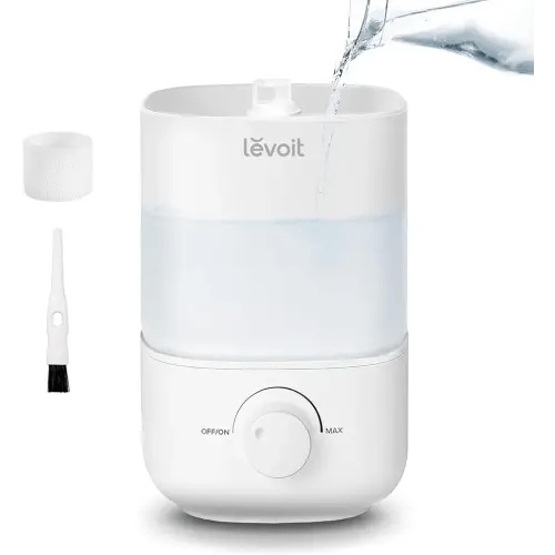 LEVOIT Top Fill Humidifiers for Bedroom, 2.5L Tank for Large Room, Easy to Fill & Clean, 28dB Quiet Cool Mist Air Humidifier for Home Baby Nursery & Plants, Auto Shut-off and BPA-Free for Safety, 25H
