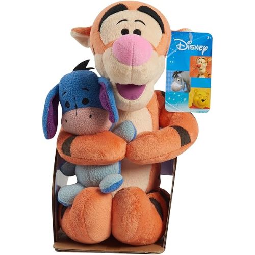 Disney Classics Lil Friends Tigger and Eeyore Plushie Stuffed Animal, Kids Toys for Ages 2 Up by Just Play