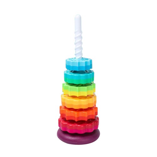 Baby Spinning Stacking Toys, 1-3 Rainbow Ring Stacker Montessori Toys for Babies, Sensory Toys for Toddlers, Christmas and Birthday Gifts Suitable for Boys and Girls