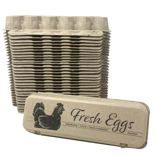 Printed Paper Pulp Egg Cartons - Fresh Eggs (30)