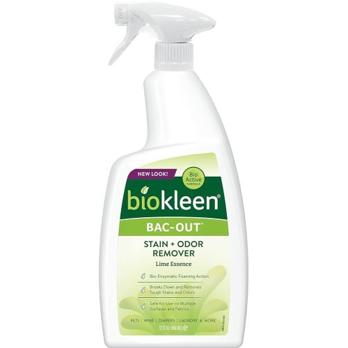 Biokleen Bac-Out Enzyme Stain Remover - 32 Ounce - Natural Foam Spray, Destroys Stains & Odors Safely, for Pet Stains, Laundry, Diapers, Wine, Carpets, Eco-Friendly, Non-Toxic, Plant-Based