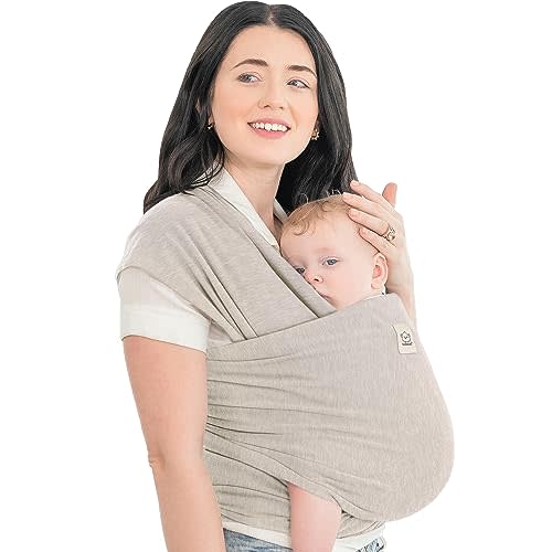 KeaBabies Baby Wrap Carrier - All in 1 Original Breathable Baby Sling, Lightweight,Hands Free Baby Carrier Sling, Baby Carrier Wrap, Baby Carriers for Newborn, Infant, Baby Wraps Carrier (Stone Gray)