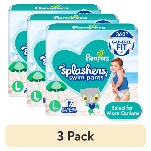 (3 pack) Pampers Splashers Swim Diapers Size 5+, 17 Count (Select for More Options)