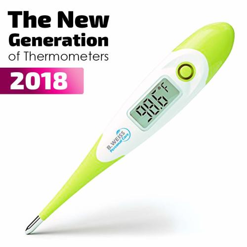 Best Digital Medical Thermometer Designed for Babies with Flexible tip by B. WEISS (Baby Adult and Toddler Termometro) Clinical Professional Oral Rect
