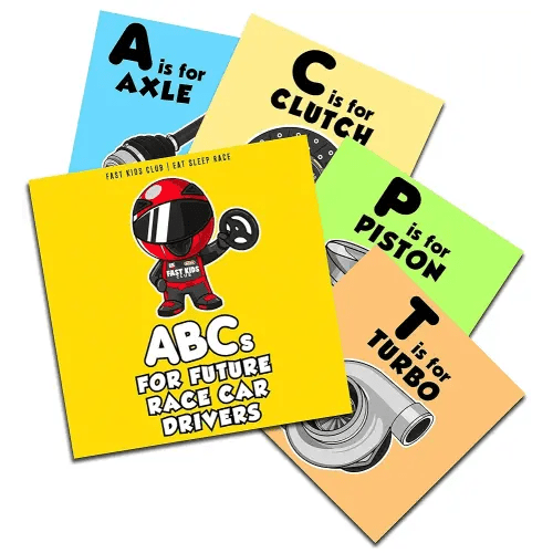 ABC's For Future Race Car Drivers Alphabet Book (Baby Book, Children's Book, Toddler Book)