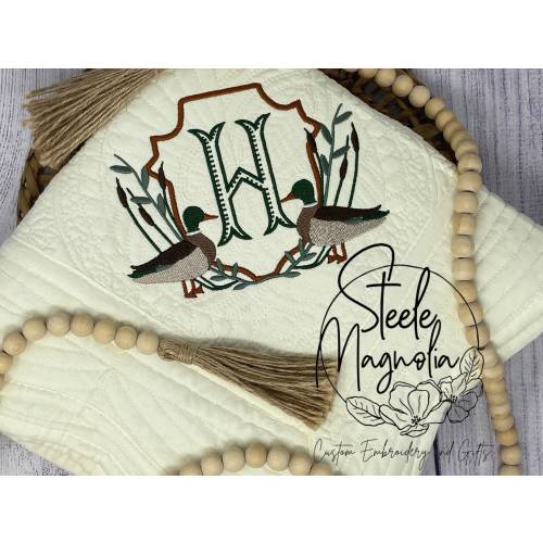 Mallard Duck Nursery Quilt Custom Baby Heirloom Quilt Embroidered Blanket for Baby Blanket Personalized Baby Blanket for Baby Shower Gift