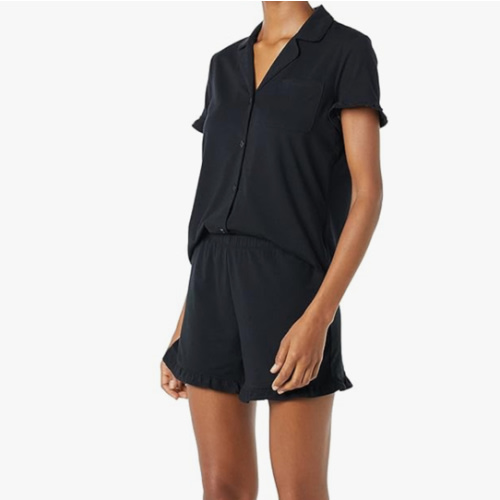 Women's Cotton Modal Piped Notch Collar Pajama Set