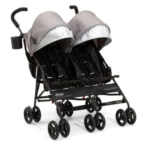 Jeep Powerglyde Side-by-side Double Stroller By Delta Children - Gray