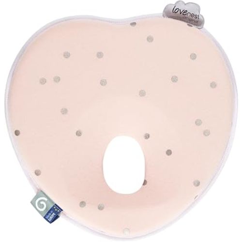 Babymoov Lovenest Baby Head Support, Soft Infant Support for Supervised Awake Time, Stroller & Bouncer Use, Breathable Fabric, Lightweight Newborn Support, Pink