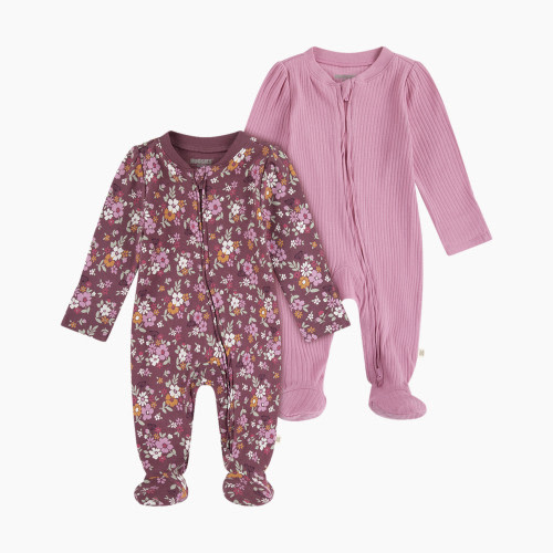 Huggies Footed Coverall (2 Pack) - Hawthorne Rose/Florals, 0-3 M