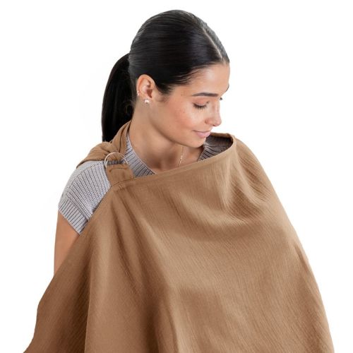 Muslin Nursing Cover For Baby Breastfeeding, Soft & Breathable Breastfeeding Cover For Mom By Comfy Cubs - Cedar