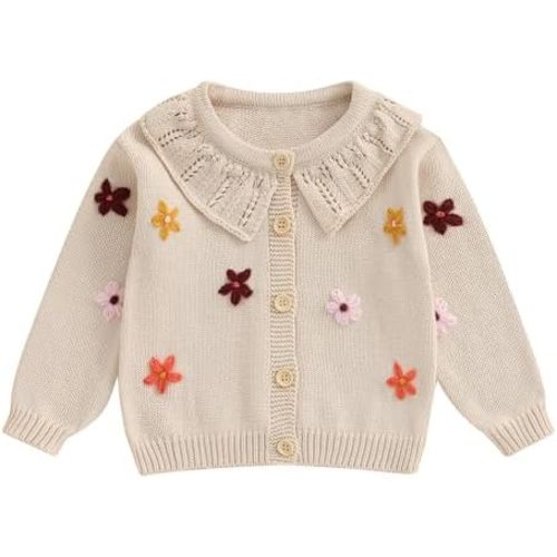 Toddler Girl Halloween Outfit Baby Girls Ghost Knit Cardigan Sweater Cute Fall Winter Knitwear Jacket Warm Clothes