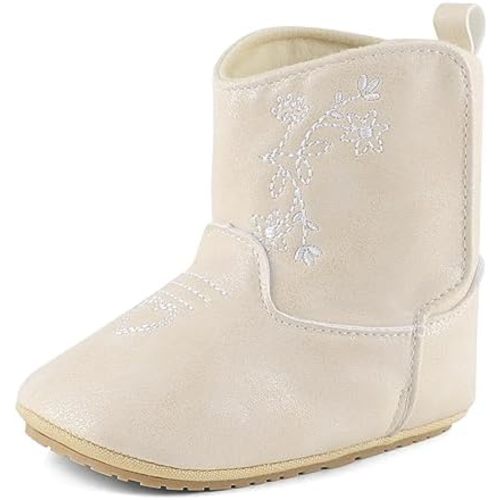 ESTAMICO Baby Girls Embroidery Western Boots