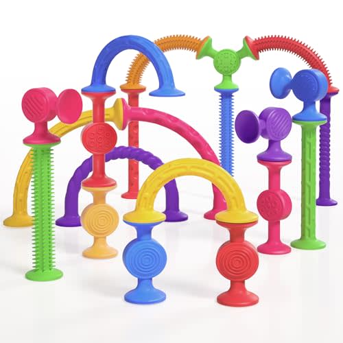Silicone Suction Cup Toys - 20 Pcs Sensory Bath Toys for Baby Toddlers