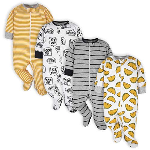 Onesies Brand Baby Boys 4-Pack Sleep 'N Play Footies