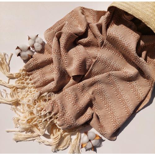 Mexican rebozo scarf, Mocha