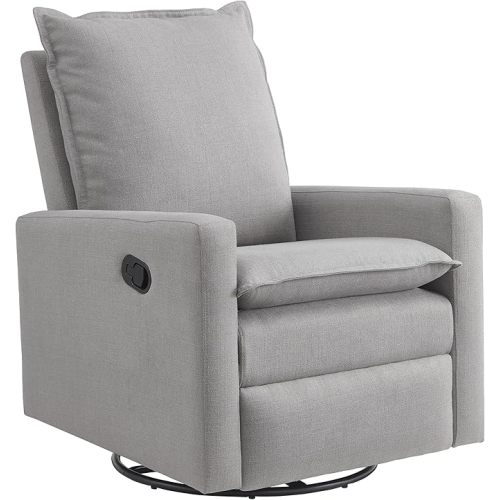 Oxford Baby Uptown Upholstered Swivel Glider and Recliner Nursery Chair, Gray