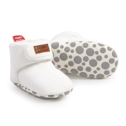 hitoddler Newborn Infant Baby Girl Boy Booties Stay On Sock Slippers Soft Ankle Warm Shoe First Walkers Winter Birthday Shower Gift