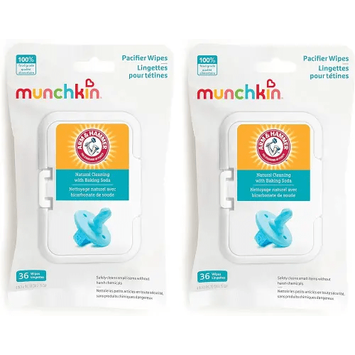 Munchkin® Arm & Hammer Pacifier Wipes - Safely Cleans Baby and Toddler Essentials, 2 Pack, 72 Wipes