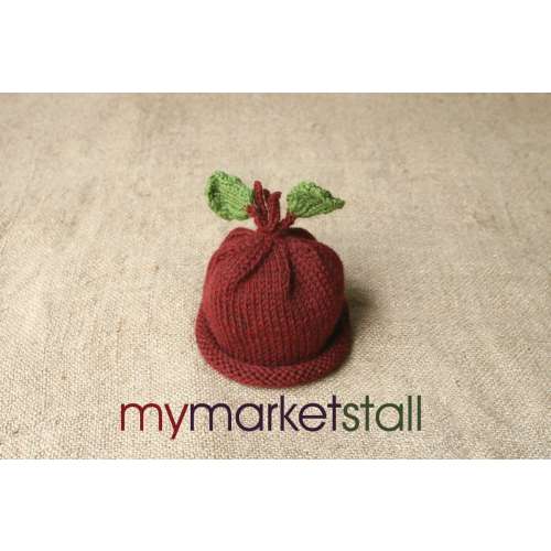 Red Beet Hat - 0 - 3 Months - Adult - Cute Photo Prop or Everyday Use