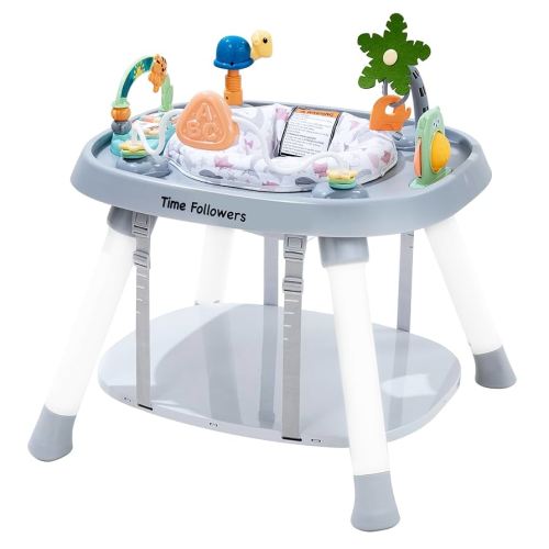 Time Followers® 4-in-1 Baby Activity Center | 3 Stage Grow Stationary Standing Toddler Play Table | Tummy Time,Exersaucer, Jumpers & Bouncers | Babies Essential for Baby Ages 6M+