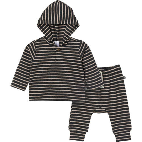 2-Piece Baby Boys Dark Grey Heather Stripe Hacci Hoodie and Jogger Pan – Gerber Childrenswear