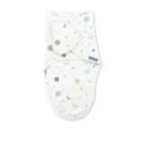 SwaddleMe by Ingenuity Monogram Collection Baby Swaddle, 100% Cotton, 0-3 Months, Pocket Fold Design for Easy Changes, 1.0 TOG, 1-Pack - Sunset Space