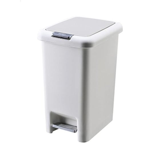 Plastic Trash Can, 1 Liter/4.2 Gallon Kitchen Trash Can, Garbage Can with Foot Pedal, Hands Free Trash Can with Lid,Simple Human Trash Can, Trash Bins for Bathroom, Bedroom, Rv, Kitchen, Office