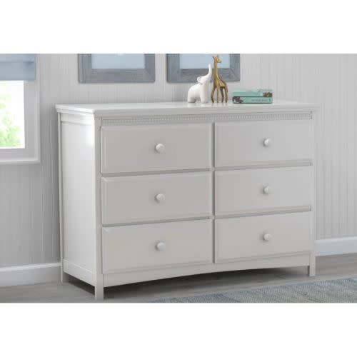 Delta Children - Emerson 6 Drawer Dresser with Interlocking Drawers - White