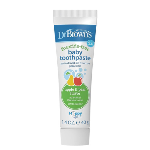 Dr. Brown's Fluoride-Free Baby Toothpaste, Safe to Swallow, Apple Pear, 1-Pack, 1.4oz/40g, 0-3 years