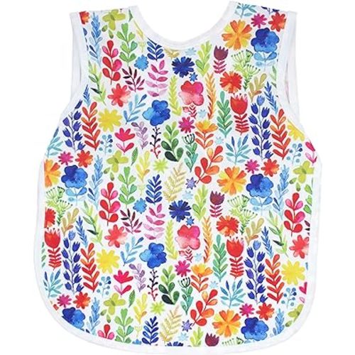 BapronBaby Floral/Nature Bapron - No Neck Tie Safer Bib - Baby & Toddler - Soft Waterproof - PVC, BPA & Phthalate Free - 6m+