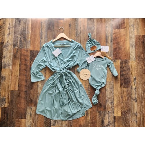 Deluxe Bamboo Baby knotted gowns | Maternity Nursing Hospital Robes | Soft Bamboo baby take home boy girl gown Baby Shower Gifts