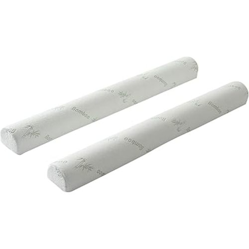 Bamboo Bed Bumper for Toddler Foam Toddler Bed Bumpers for Kids [2-Pack] 56" with Water-Resistant, Non-Slip and Washable Cooling Bamboo Cover fits Twin, Full, Queen, King Beds