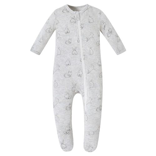 Owlivia Organic Cotton Baby Pajamas, Boys Girls Zip Front Sleep 'N Play Pjs, Footed Sleeper, Long Sleeve