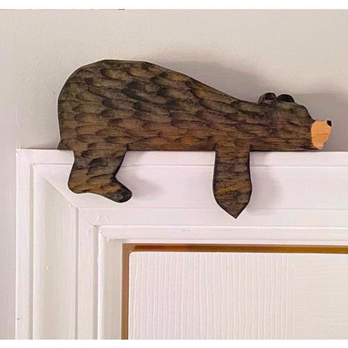Sleeping Bear Door Topper Wooden Door Frame Decoration Wall Art Door Art Home Ornament Room Decore Handmade Grizzly Gift Statue For Home Uni