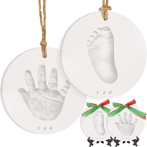 Baby Hand and Footprint Kit Girls, Boys - Personalized Baby’s First Christmas Ornament Kit, Newborn Gifts for New Mom, Cute Shower Gifts for Mother's Day,Easy to Use Handprint Ornaments(Multi-Colored)