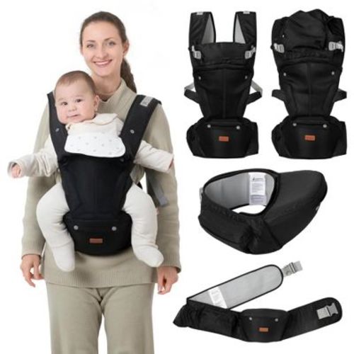BabbleRoo Baby Carrier 6-in-1 Toddler Carrier with Hip Seat, Comfy & Adjustable, Seafoam
