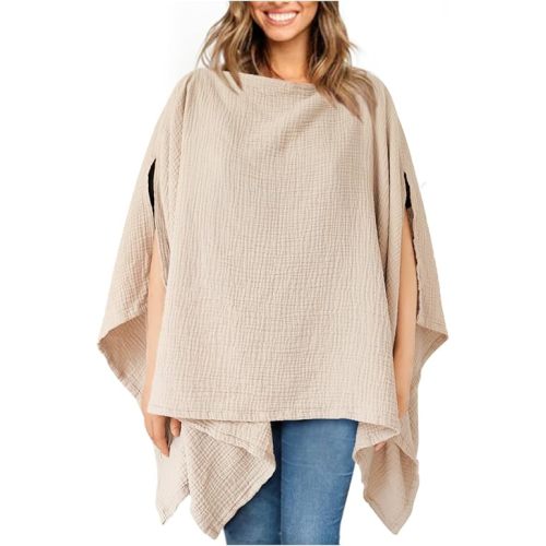Konssy Muslin Nursing Cover for Breastfeeding, 360° Full Privacy Breathable 100% Cotton Breastfeeding Cover, Multi-use Carseat Canopy